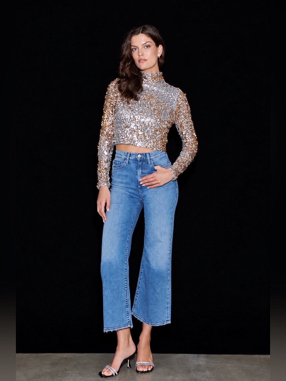SAYLOR Brigitta Sequin Top/Size Small